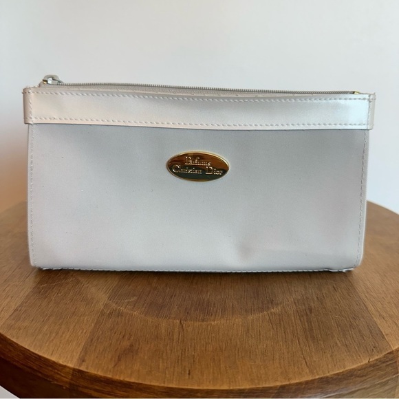 Dior Handbags - Vintage Christian Dior Parfume Bag Makeup Case Toiletry Kit Clutch Light  Grey